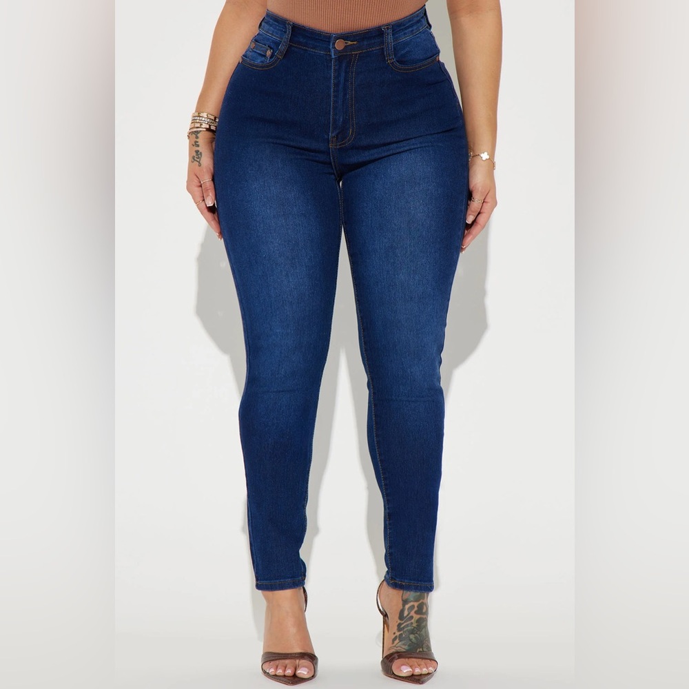 Fashionnova Dark Wash High Waist Skinny Jeans